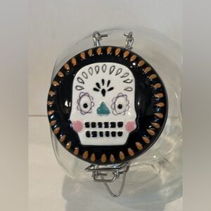 Halloween candy holder jar with lid day of the dead sugar skull